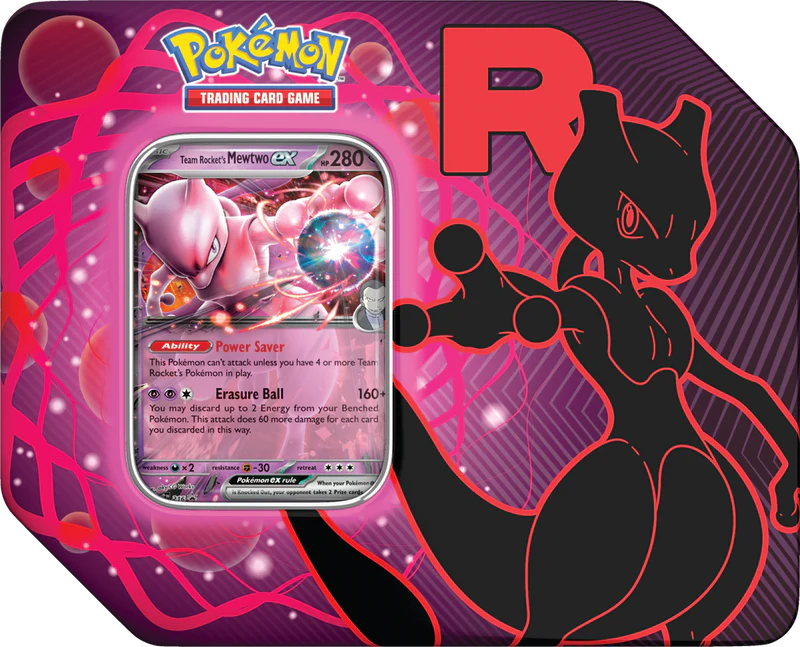 Pokémon trading card game packaging with Mewtwo EX card